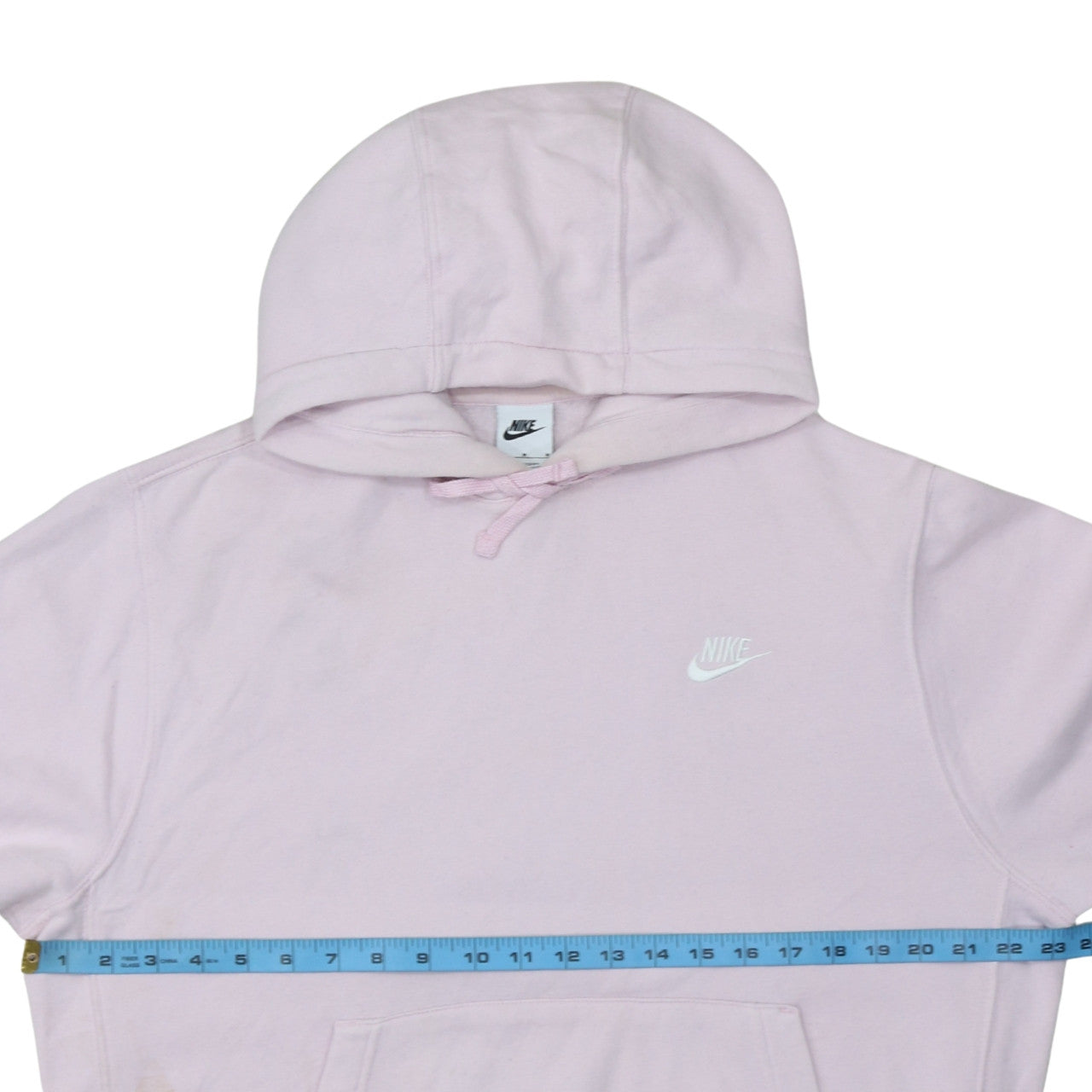 Nike Women Pink Pullover Hoodie Medium Cotton Blend Logo Sweatshirt