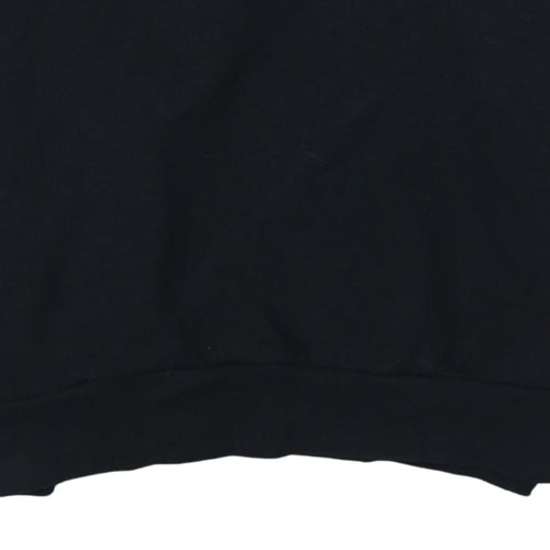 Adidas Boys Black Blue Colourblock Sweatshirt 15-16 Years Crew Neck Logo