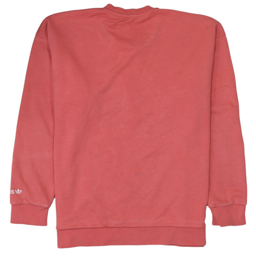 Adidas Women Coral Pink Crew Neck Pullover Sweatshirt UK 16