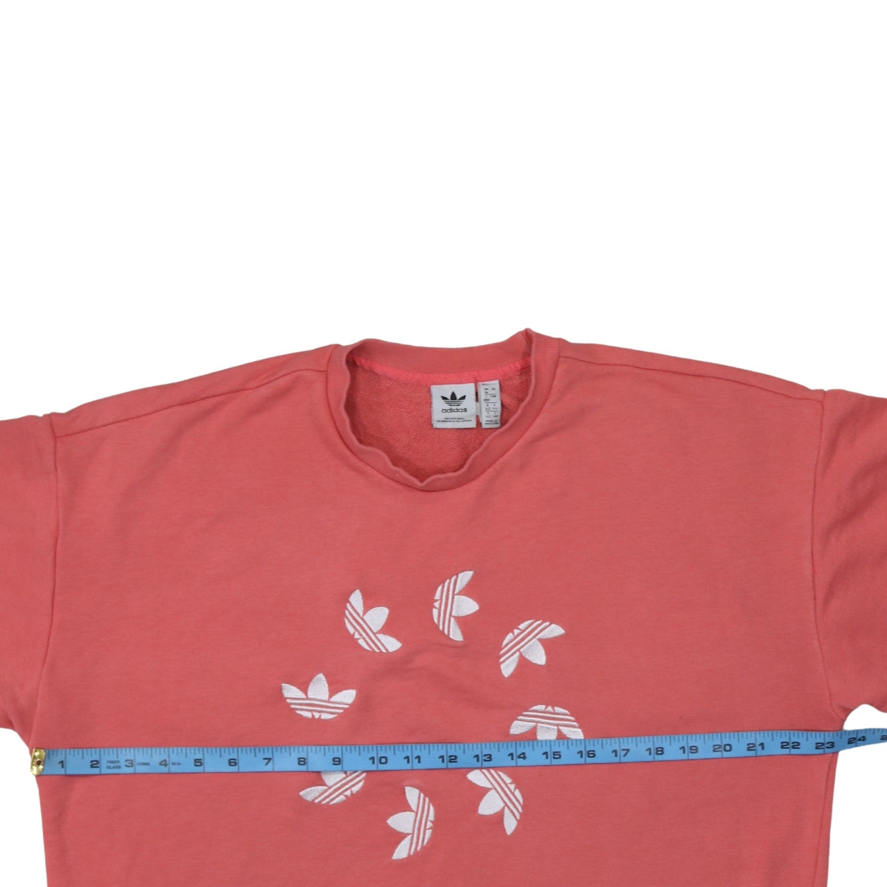 Adidas Women Coral Pink Crew Neck Pullover Sweatshirt UK 16
