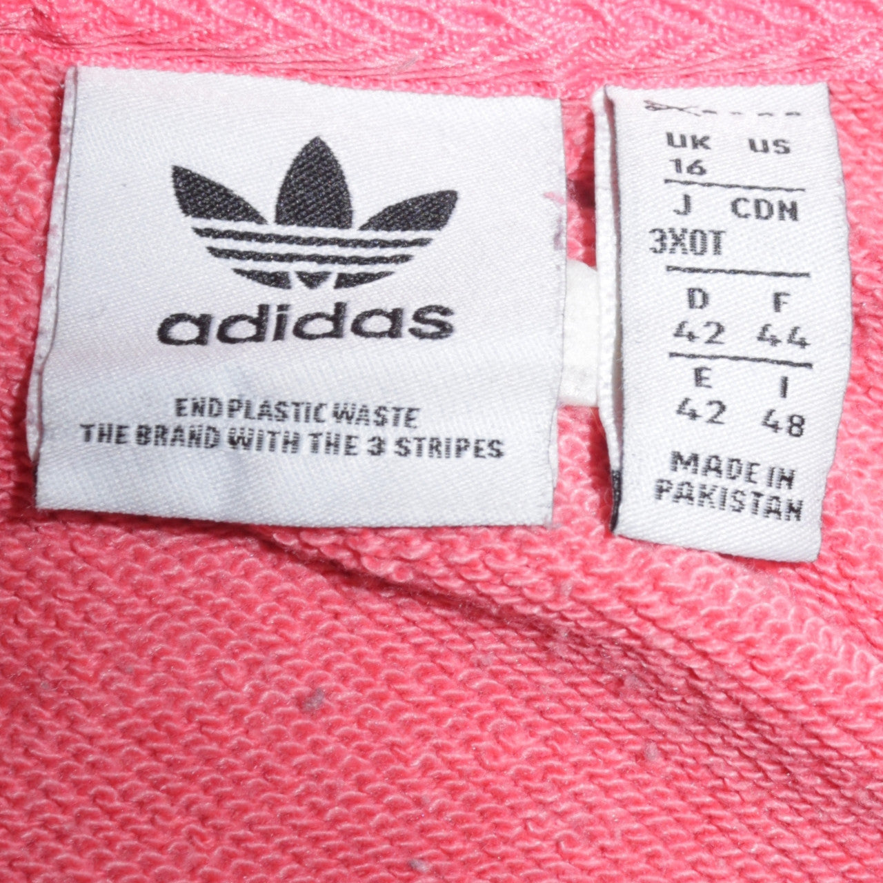Adidas Women Coral Pink Crew Neck Pullover Sweatshirt UK 16