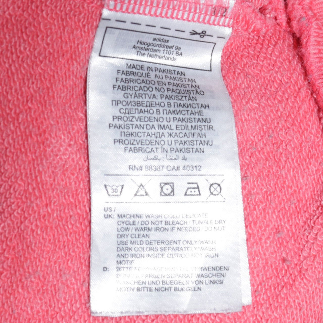 Adidas Women Coral Pink Crew Neck Pullover Sweatshirt UK 16
