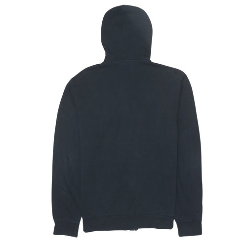 Adidas Womens Black Full Zip Hoodie Medium Classic 3-Stripes Jacket