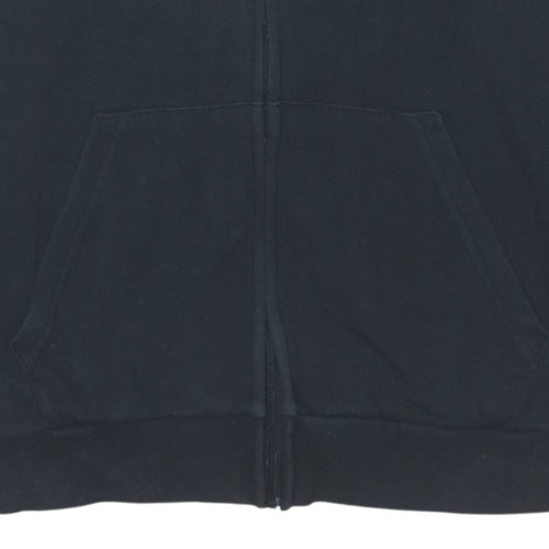 Adidas Womens Black Full Zip Hoodie Medium Classic 3-Stripes Jacket