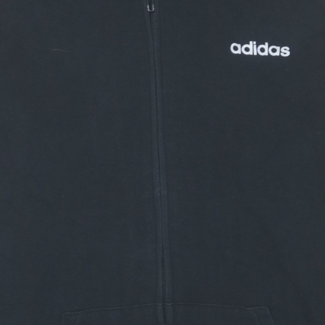 Adidas Womens Black Full Zip Hoodie Medium Classic 3-Stripes Jacket