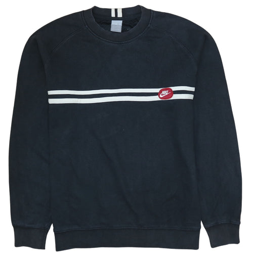 Nike Men's Black L Crew Neck Striped Logo Sweatshirt