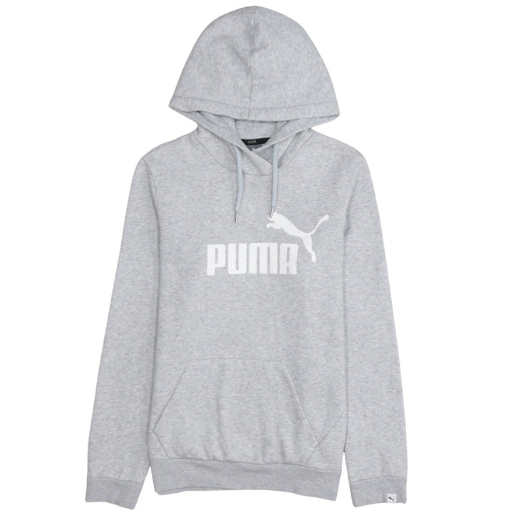 Puma Womens Grey Hoodie UK 12 Pullover Logo Hooded Sweatshirt