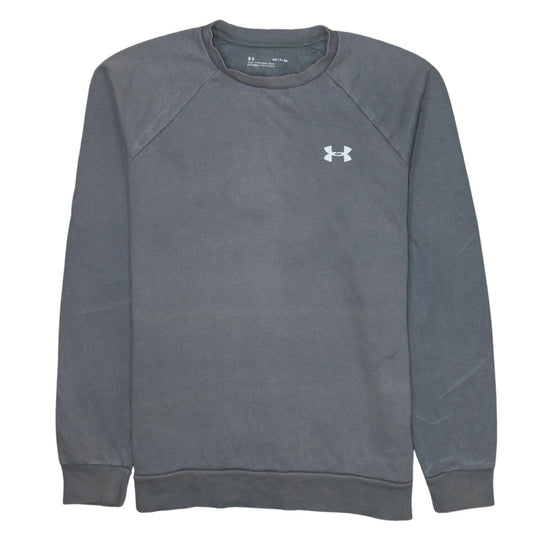 Under Armour Boys Grey Pullover Sweatshirt Size S Loose Fit Crew Neck