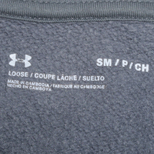 Under Armour Boys Grey Pullover Sweatshirt Size S Loose Fit Crew Neck