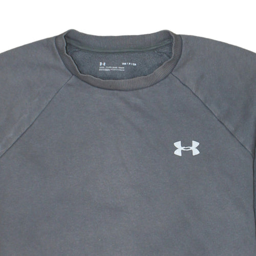 Under Armour Boys Grey Pullover Sweatshirt Size S Loose Fit Crew Neck