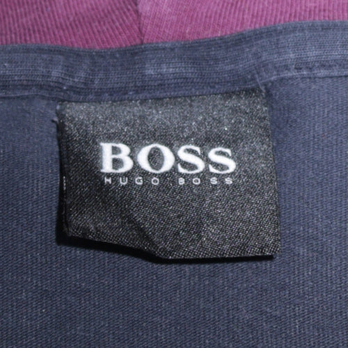 Hugo Boss Womens Navy Full Zip Hoodie Size L Cotton Blend