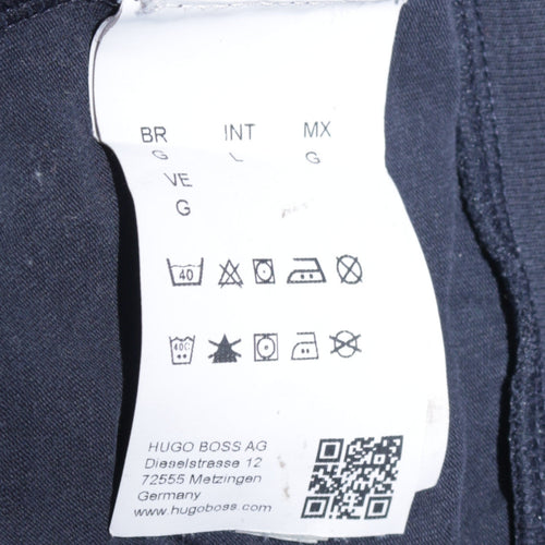 Hugo Boss Womens Navy Full Zip Hoodie Size L Cotton Blend