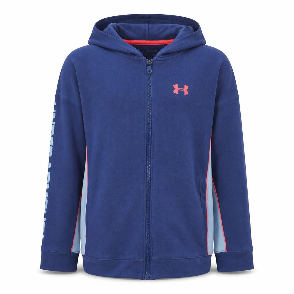 Under Armour Boys Navy Blue Full Zip Hoodie Size XL ColdGear Lined