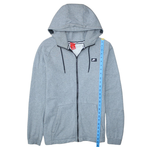 Nike Men's Grey Full Zip Hoodie L Regular Fit Sportswear