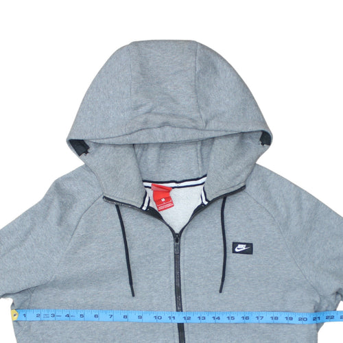 Nike Men's Grey Full Zip Hoodie L Regular Fit Sportswear