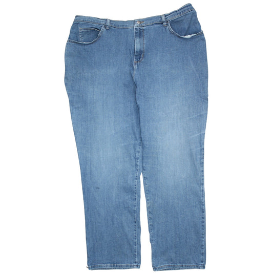 Lee Women Blue 20 Plus Straight Leg Mid Rise Stretch Jeans