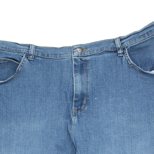 Lee Women Blue 20 Plus Straight Leg Mid Rise Stretch Jeans