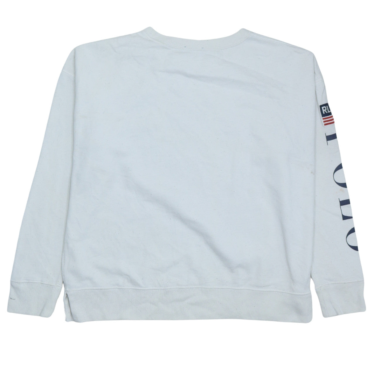 Polo Ralph Lauren Women White Logo Long Sleeve Crew Neck Sweatshirt M