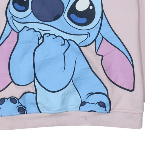 Disney Stitch Pink Pullover Hoodie Teens 12-13Y Primark Fleece