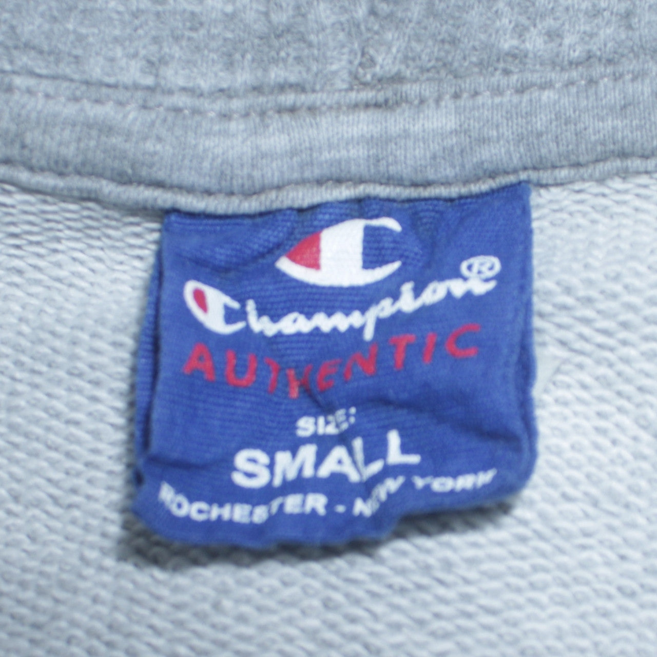 Champion Men Grey Small Pullover Hoodie with Logo Print