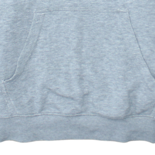 Champion Men Grey Small Pullover Hoodie with Logo Print