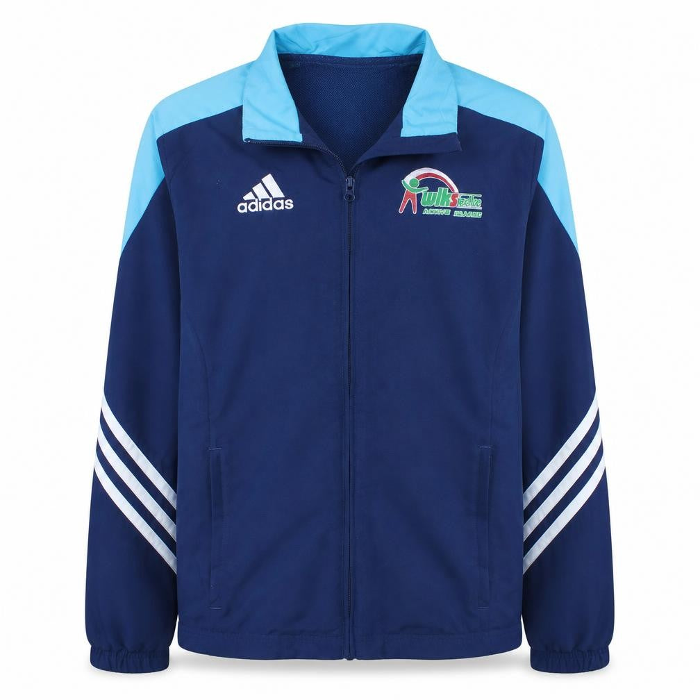 Front view of Adidas Teens Blue 164 Full Zip Sports Sweatshirt Jacket