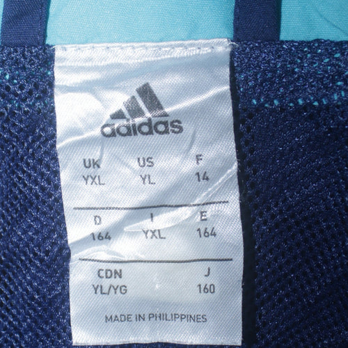 Adidas Teens Blue 164 Full Zip Sports Sweatshirt Jacket