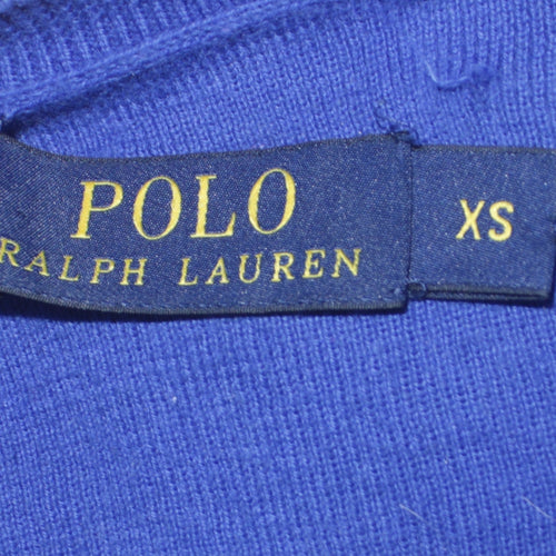 Ralph Lauren Men's Blue V-Neck Cotton Jumper XS
