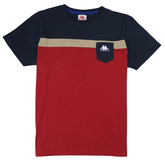 Kappa Men's Red XL Colourblock Cotton Crew Neck T-Shirt
