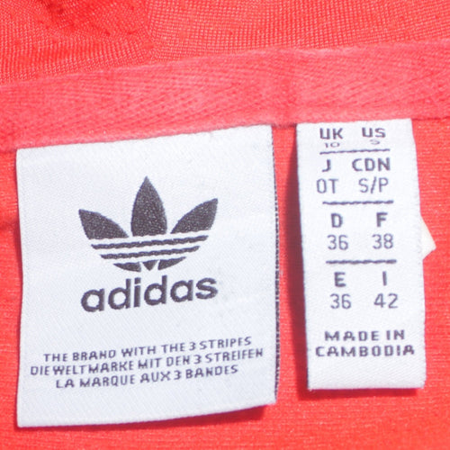 Adidas Womens Orange Hooded Pullover Sweatshirt Size 10 Logo Hoodie