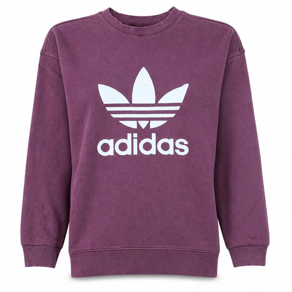 Front view of Adidas Women’s Purple Crew Neck Pullover Sweatshirt XS