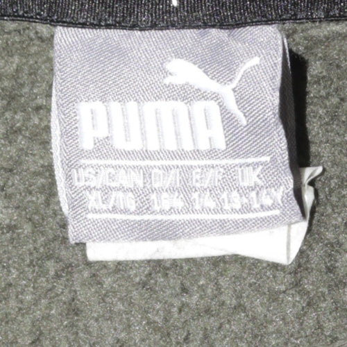 Puma Boys Green Pullover Hoodie Long Sleeve Logo Sweatshirt Size 14