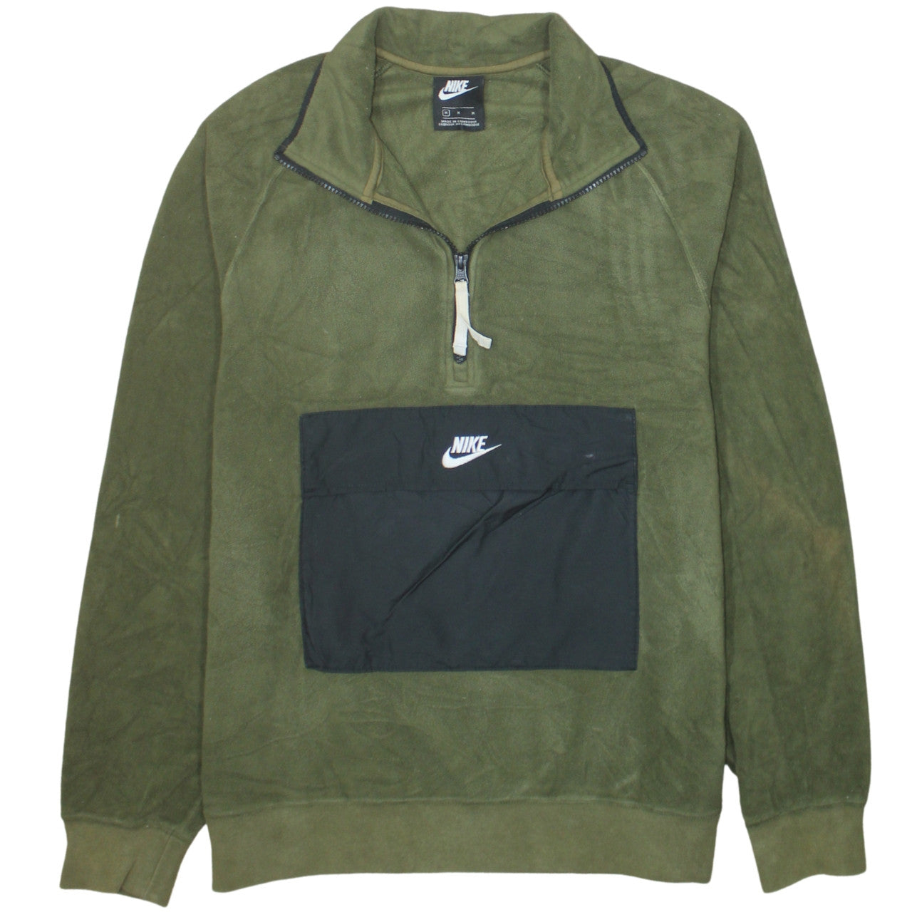 Nike Men's Green 1/2 Zip Fleece Sweatshirt Size M