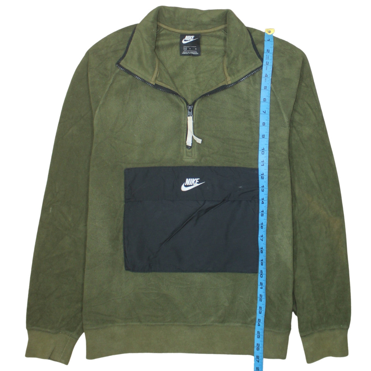 Nike Men's Green 1/2 Zip Fleece Sweatshirt Size M