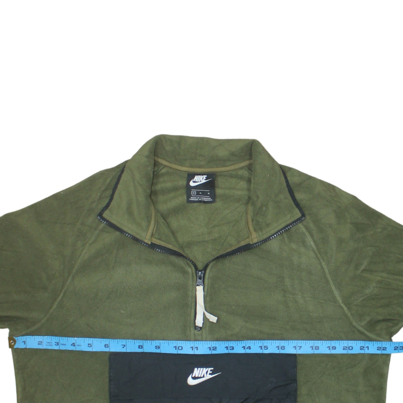 Nike Men's Green 1/2 Zip Fleece Sweatshirt Size M
