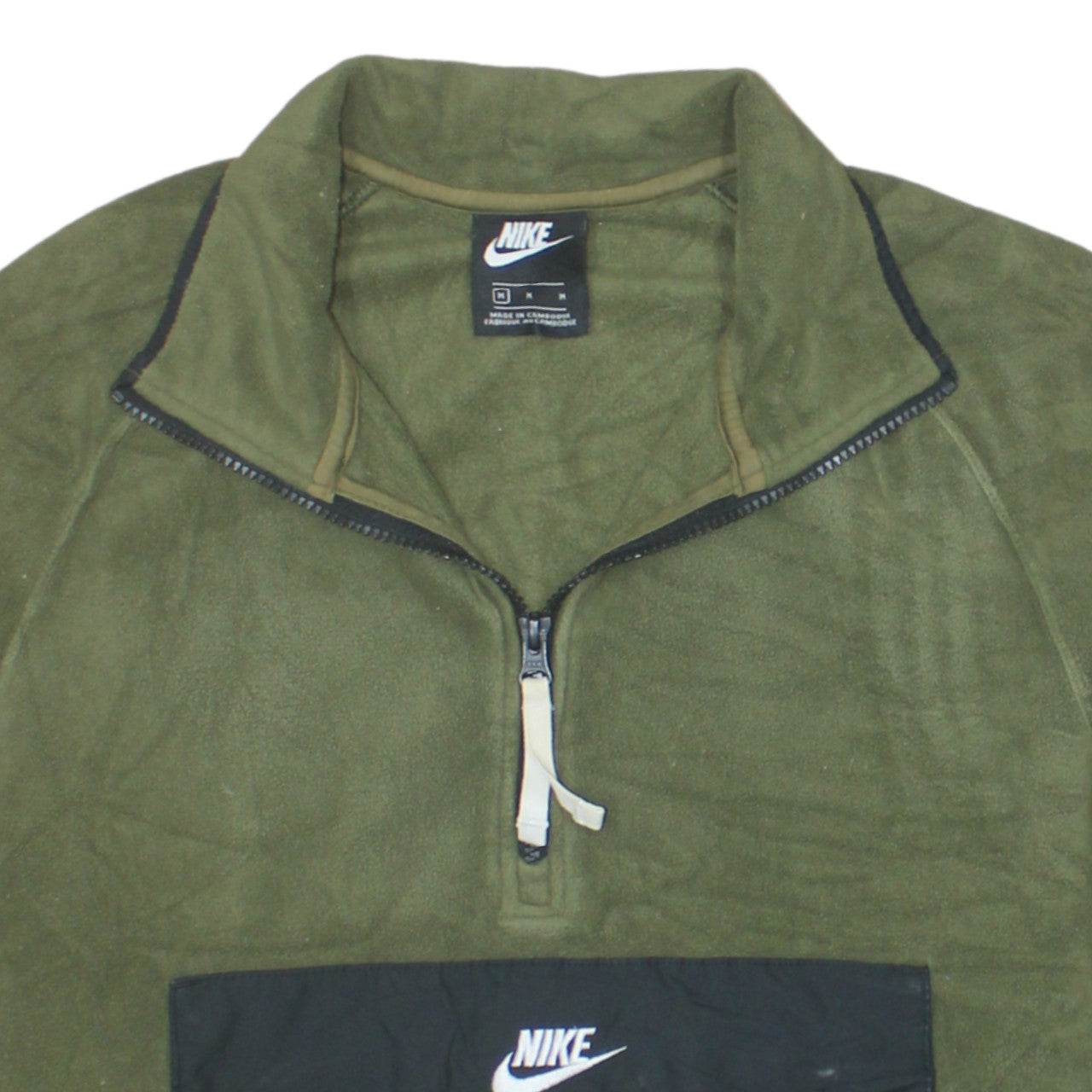 Nike Men's Green 1/2 Zip Fleece Sweatshirt Size M