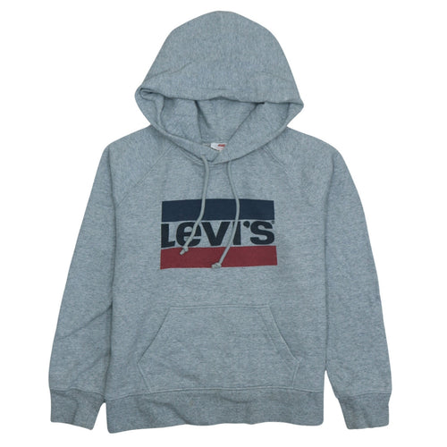 Levi's Men's Grey Pullover Hoodie Small Logo Fleece Sweatshirt