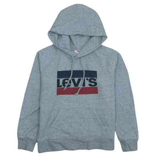 Levi's Men's Grey Pullover Hoodie Small Logo Fleece Sweatshirt