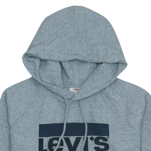 Levi's Men's Grey Pullover Hoodie Small Logo Fleece Sweatshirt