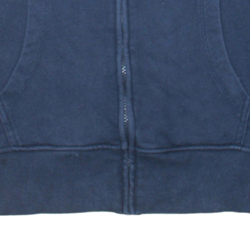 Tommy Hilfiger Men's Blue Full Zip Hoodie Size L Logo Tape Hooded Sweatshirt