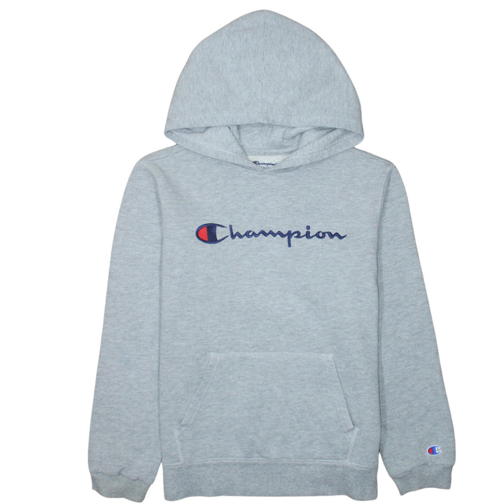 Champion Men's Grey XL Pullover Hoodie Embroidered Logo Fleece