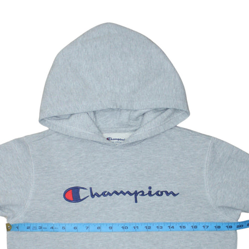 Champion Men's Grey XL Pullover Hoodie Embroidered Logo Fleece