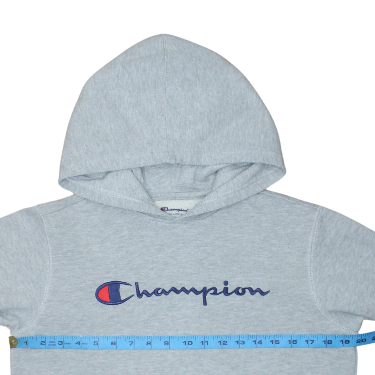 Champion Men's Grey XL Pullover Hoodie Embroidered Logo Fleece