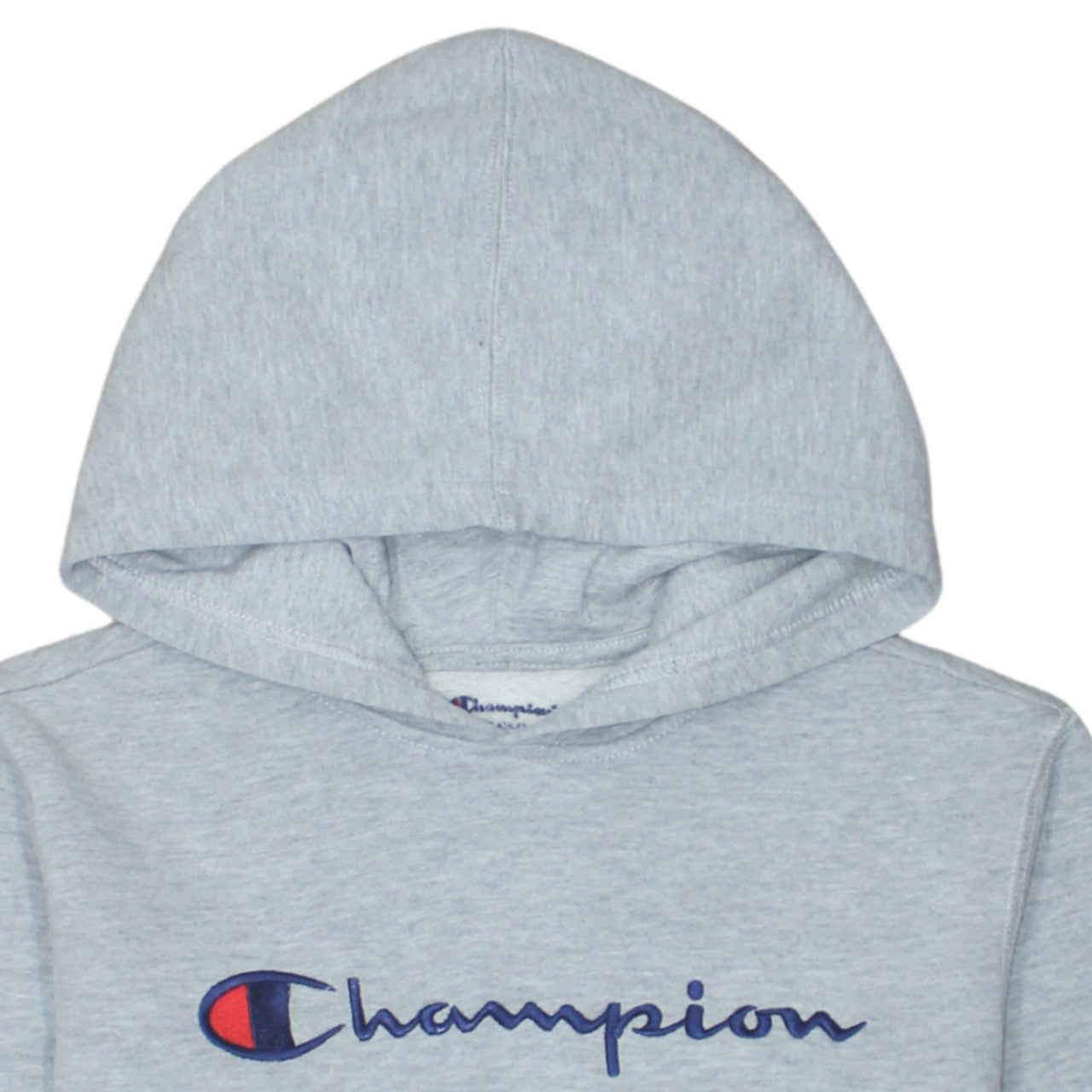 Champion Men's Grey XL Pullover Hoodie Embroidered Logo Fleece