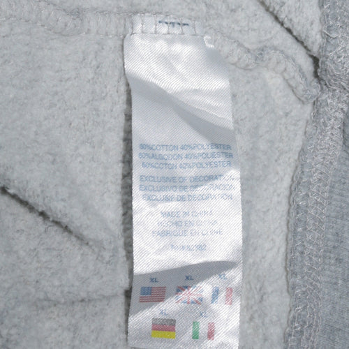 Champion Men's Grey XL Pullover Hoodie Embroidered Logo Fleece