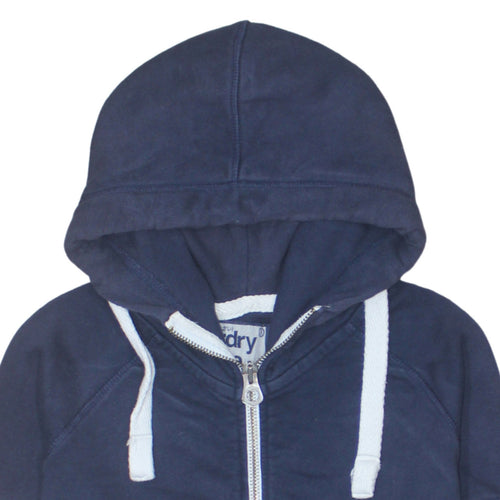 Superdry Mens Blue Full Zip Hoodie S Vintage College Graphic