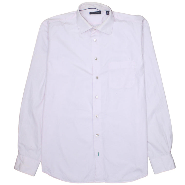Tommy Hilfiger Men Pink Slim Fit Cotton Long Sleeve Button-Up Shirt 15.5