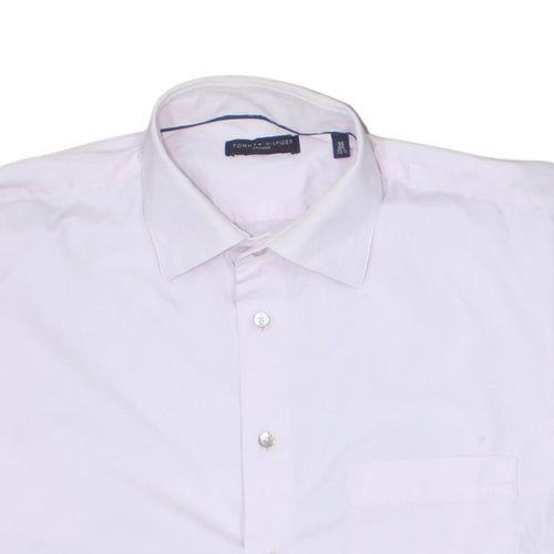 Tommy Hilfiger Men Pink Slim Fit Cotton Long Sleeve Button-Up Shirt 15.5