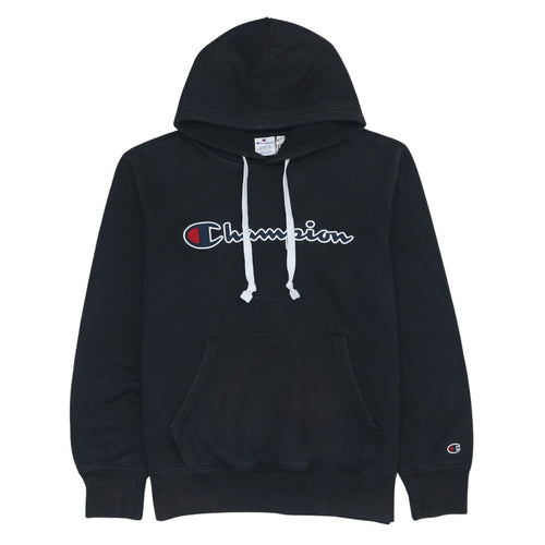 Champion Men’s Black Large Pullover Hoodie with Logo Embroidery