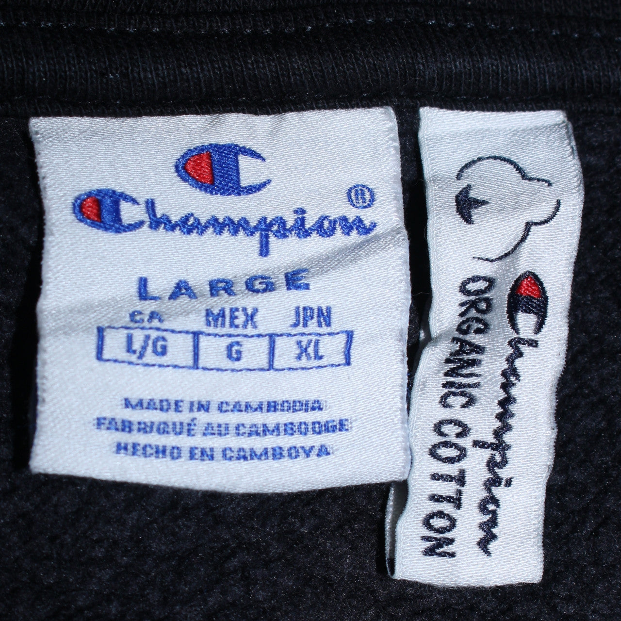 Champion Men’s Black Large Pullover Hoodie with Logo Embroidery